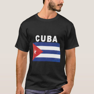 T-shirt Drapeau Cubain Distressed Image Design