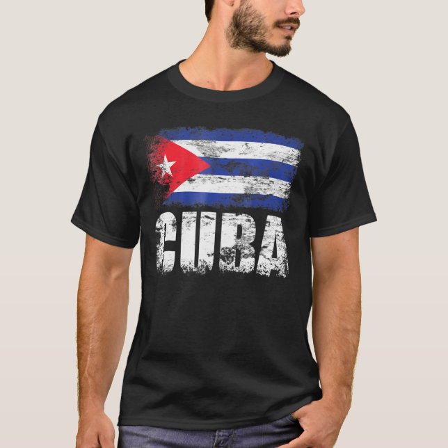 T-shirt Drapeau cubain Drapeau cubain Tee Camiseta (Devant)