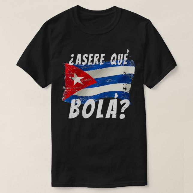 T-shirt Drapeau Cubain Drôle Drôle Cuba Miami Dit Espagnol (Design devant)
