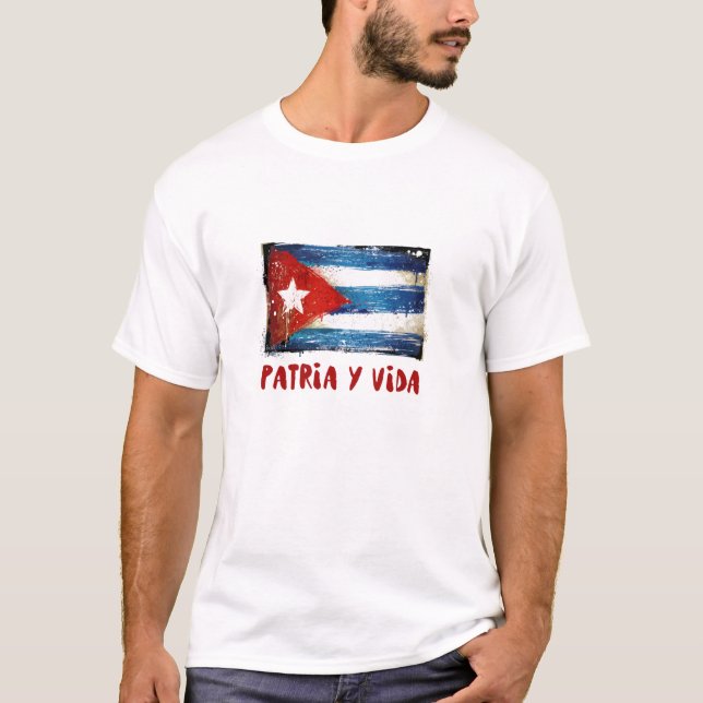 T-shirt Drapeau cubain "Patria y Vida" (Devant)