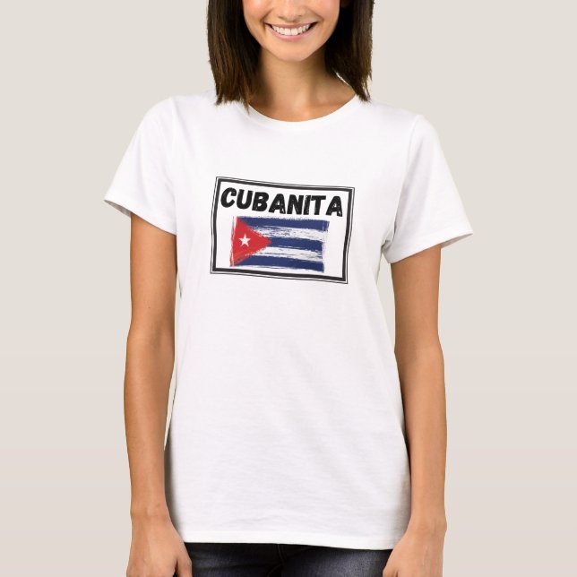 T-shirt Drapeau Cubanita Cubain fille (Devant)