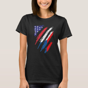 T-shirt Drapeau Cuisiné Américain Tchèque USA Patriot Heri