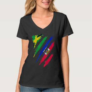 T-shirt Drapeau cultivé en Amérique Haïti USA Patriot Heri