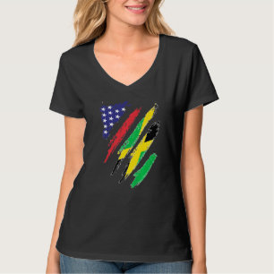 T-shirt Drapeau cultivé en Amérique jamaïcaine Mois du pat