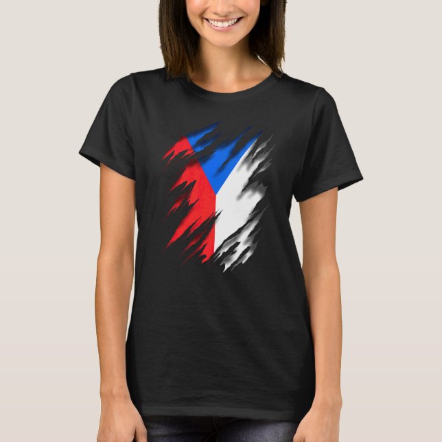 T-shirt Drapeau Cze République tchèque (Devant)