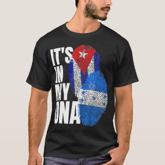 T-shirt Drapeau D'ADN Cubain Et Honduras Héritage Mi
