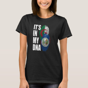 T-shirt Drapeau D'ADN De Mélange Belizien Et Algérien