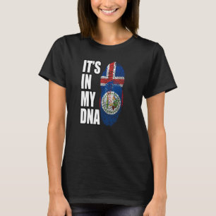 T-shirt Drapeau D'ADN Mélangé Belizéen Et Islandais Patrim