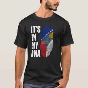 T-shirt Drapeau D'ADN Mélangé En Bosnie Et En Tchèque