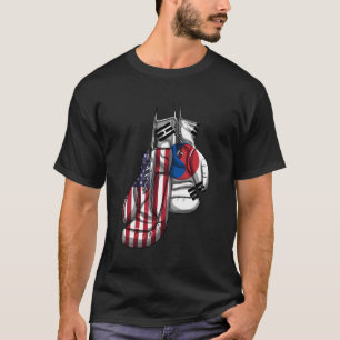 T-shirt Drapeau d'adn mixte Amérique-Corée du Sud