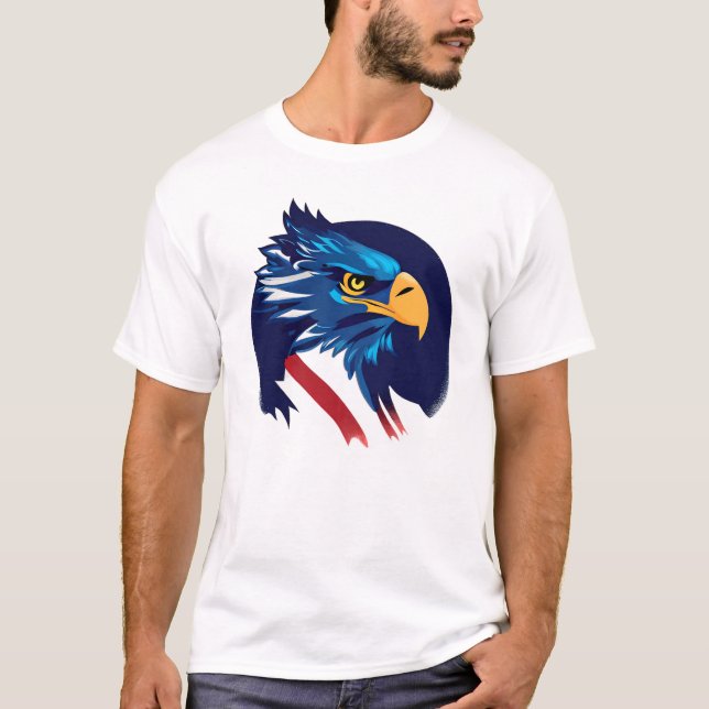 T-shirt Drapeau d'aigle américain Blad   (Devant)