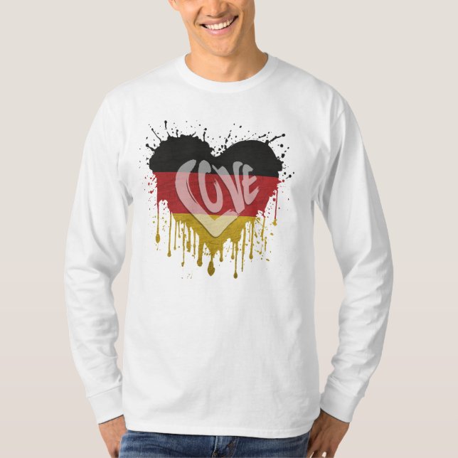 T-shirt Drapeau d'Allemagne Amour (Devant)