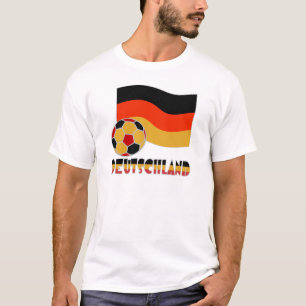 T-shirt Drapeau d'Allemagne avec ballon de football bordur