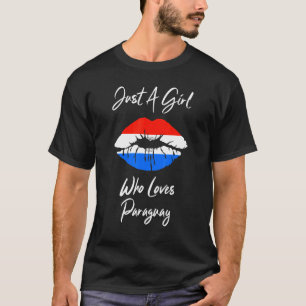 T-shirt Drapeau d'amour des femmes de lèvres Paraguay