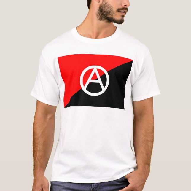 T-shirt Drapeau d'anarchiste avec le symbole d'A (Devant)
