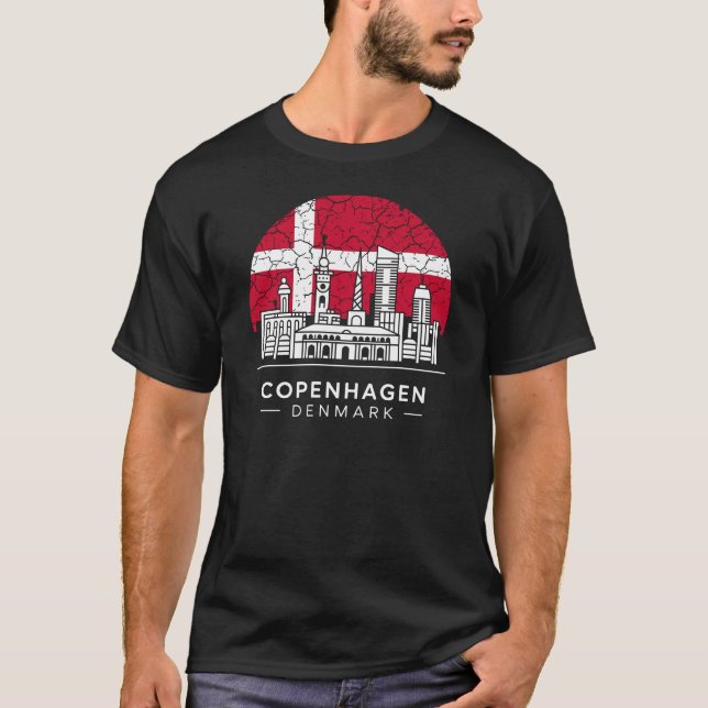 T-shirt Drapeau Danemark de Copenhague (Devant)