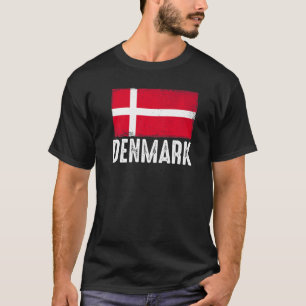 T-shirt Drapeau Danemark Équipe de Football Danoise Footba