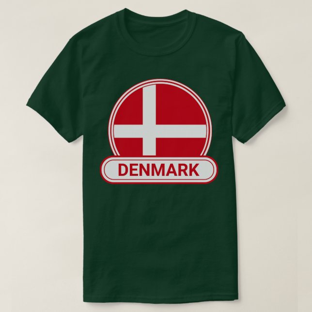T-shirt Drapeau Danemark Pays Badge Danemark (Design devant)
