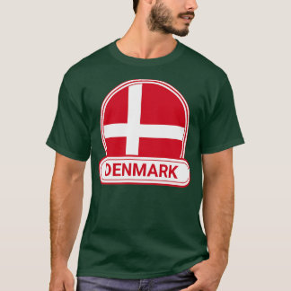 T-shirt Drapeau Danemark Pays Badge Danemark