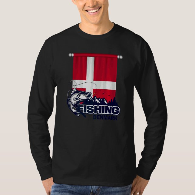T-shirt Drapeau Danemark Pêche Au Danemark Danemark Pêche (Devant)