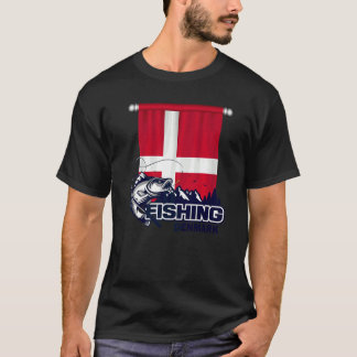 T-shirt Drapeau Danemark Pêche Au Danemark Danemark Pêche
