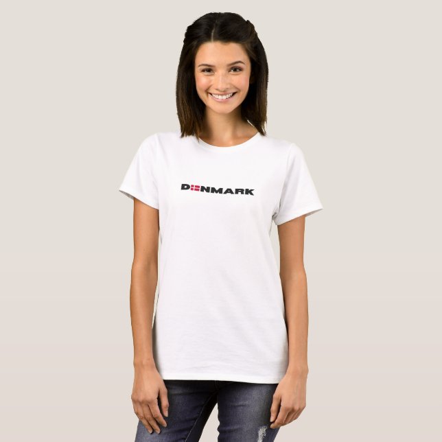 T-shirt Drapeau danois danemark moderne Lettre simple (Devant entier)