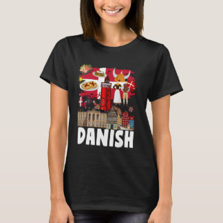 T-shirt Drapeau Danois Idée Pour Enfants Danemark Drapeau