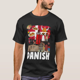 T-shirt Drapeau Danois Idée Pour Enfants Danemark Drapeau