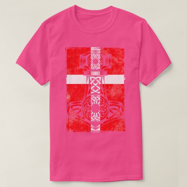 T-shirt Drapeau danois Mjlnir (Design devant)