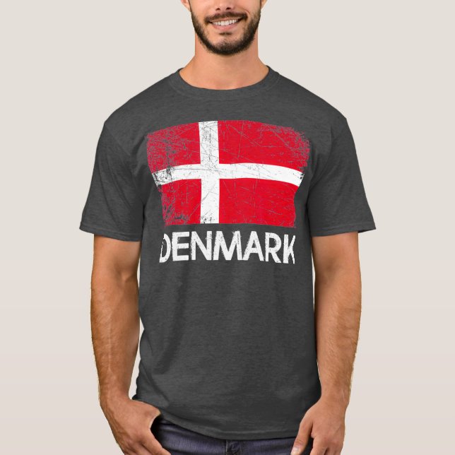 T-shirt Drapeau    DanoisVintage Fabriqué Au Danemark Don (Devant)