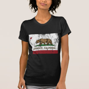 T-shirt drapeau Danville de la Californie affligé