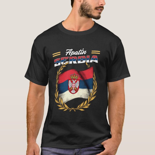 T-shirt Drapeau d'Apatin Serbie Souvenir Srbija (Devant)