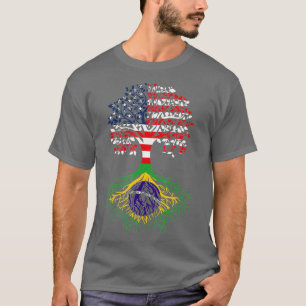 T-shirt Drapeau d'arbre cultivé américain des racines brés