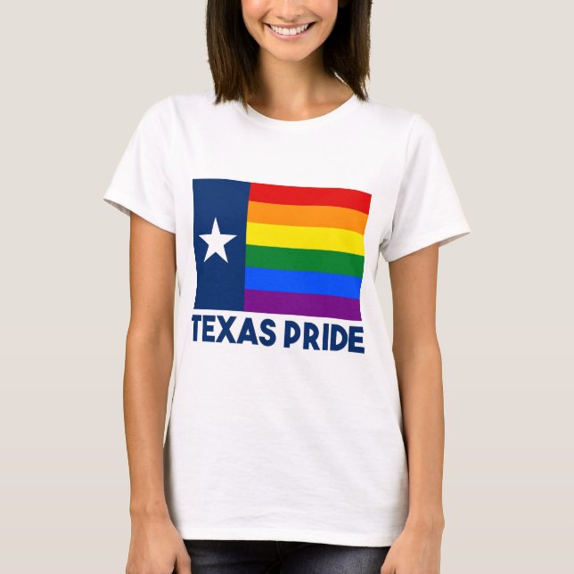 T-shirt Drapeau d'arc-en-ciel de gay pride du Texas LGBT (Devant)
