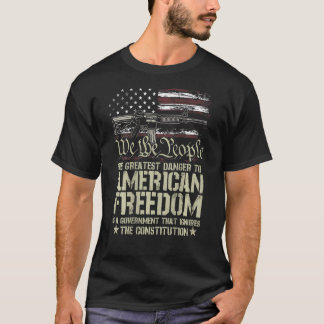T-shirt Drapeau d'arme Liberté américaine Gouvernement Fem