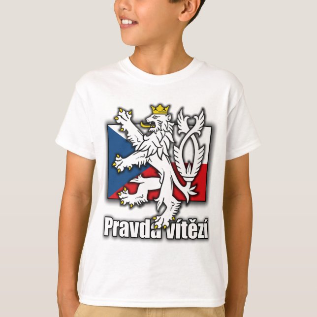 T-shirt Drapeau d'armoiries de la République tchèque (Devant)