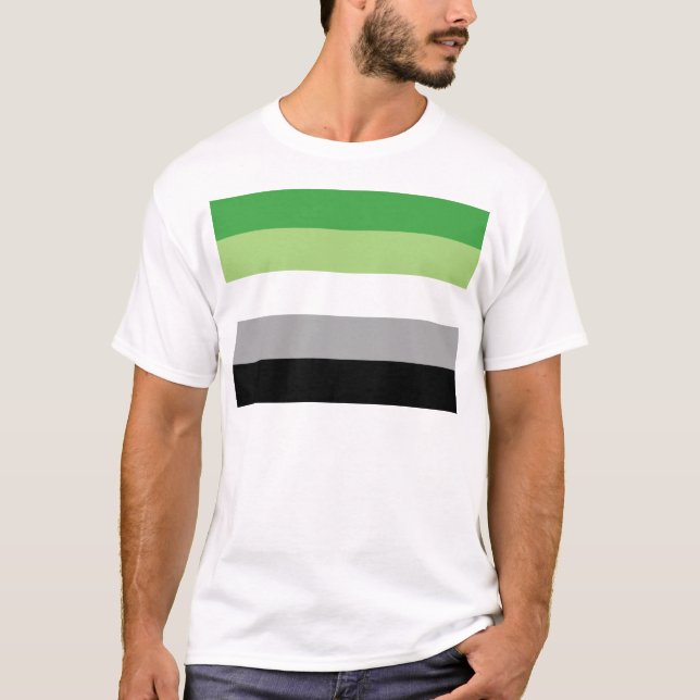 T-shirt Drapeau d'Aromantic (Devant)