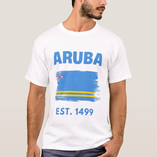 T-shirt Drapeau d'Aruba (Devant)