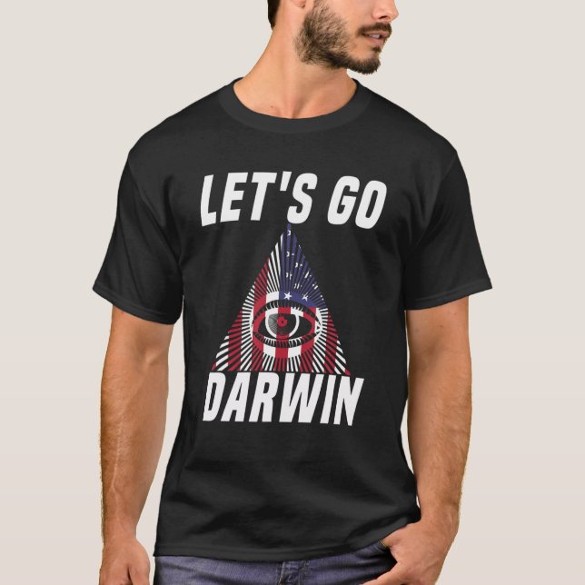 T-shirt Drapeau Darwin American Illuminati Triangle (Devant)
