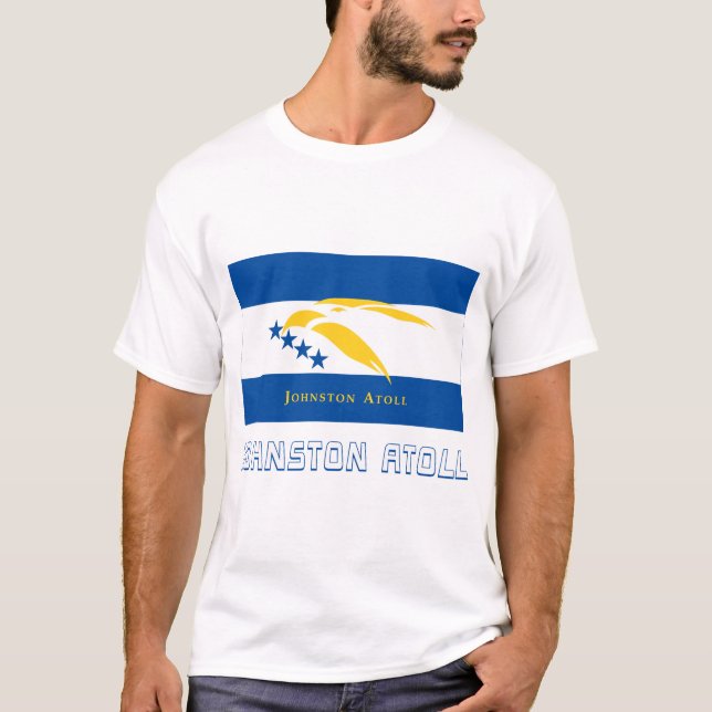 T-shirt Drapeau d'atoll de Johnston avec le nom (Devant)