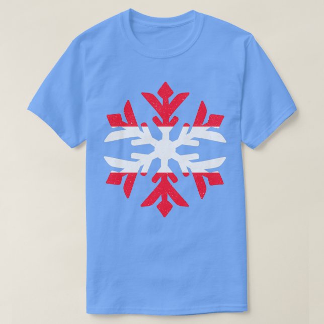 T-shirt Drapeau d'Autriche Conception de l'hiver (Design devant)
