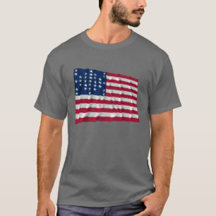 T-shirt drapeau de 33 étoiles, motif de tempête de Sumter