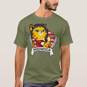 T-shirt Drapeau de 4 juillet de chat drôle Meowica Merica