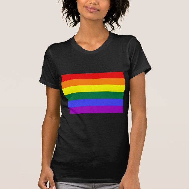 T-shirt Drapeau de base d'arc-en-ciel (Devant)