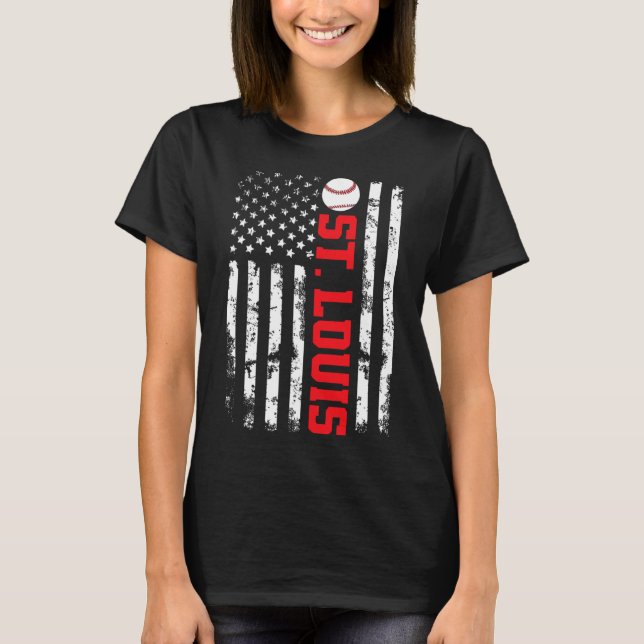T-shirt Drapeau de baseball de St. Louis Usa (Devant)