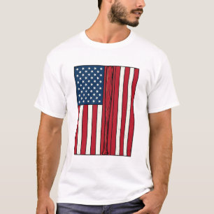 T-shirt Drapeau de baseball en détresse design vectoriel v