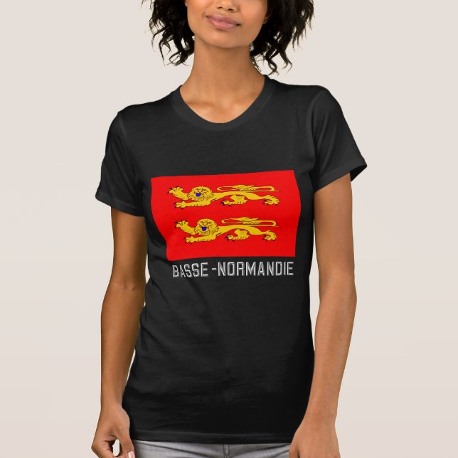 T-shirt Drapeau de Basse-Normandie avec le nom (Devant)