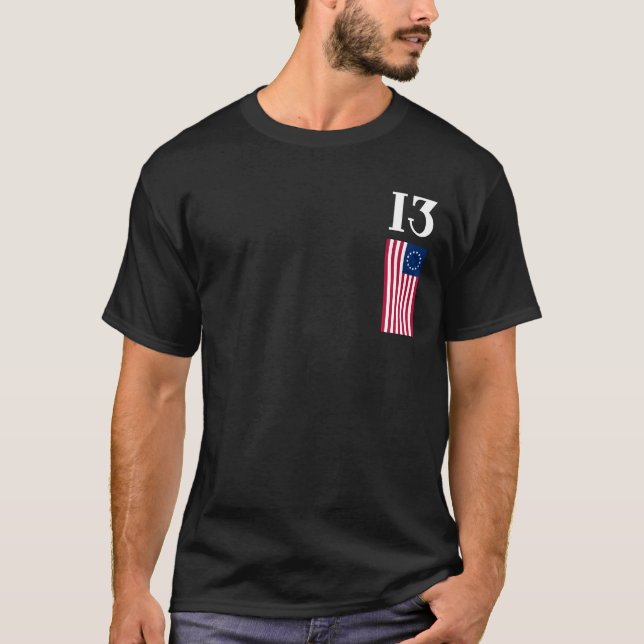 T-shirt Drapeau de Betsy Ross des treize colonies (Devant)
