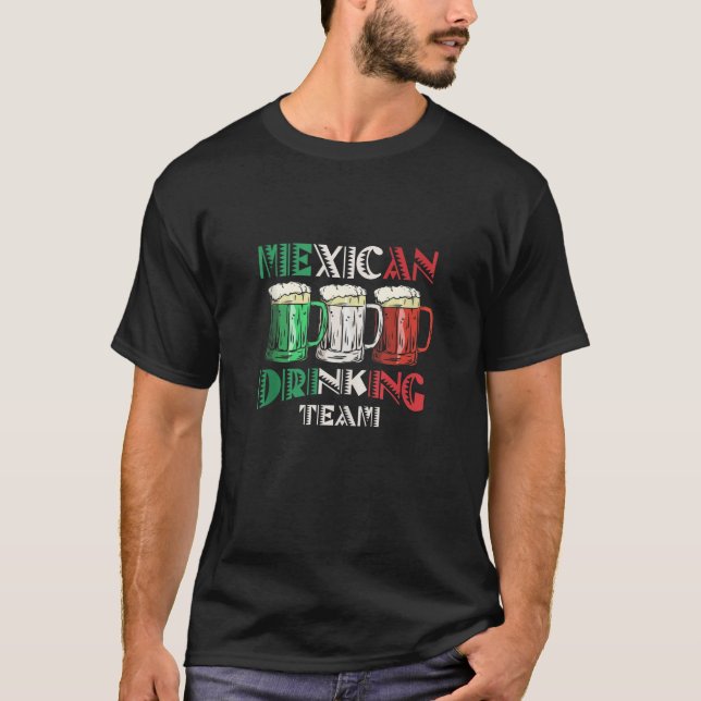 T-shirt Drapeau de bière de l'équipe de boisson mexicaine  (Devant)