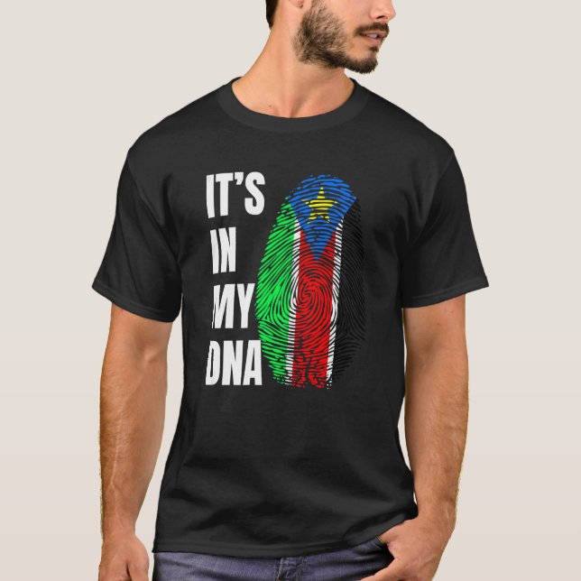 T-shirt Drapeau de biométrie ADN d'empreintes digitales So (Devant)